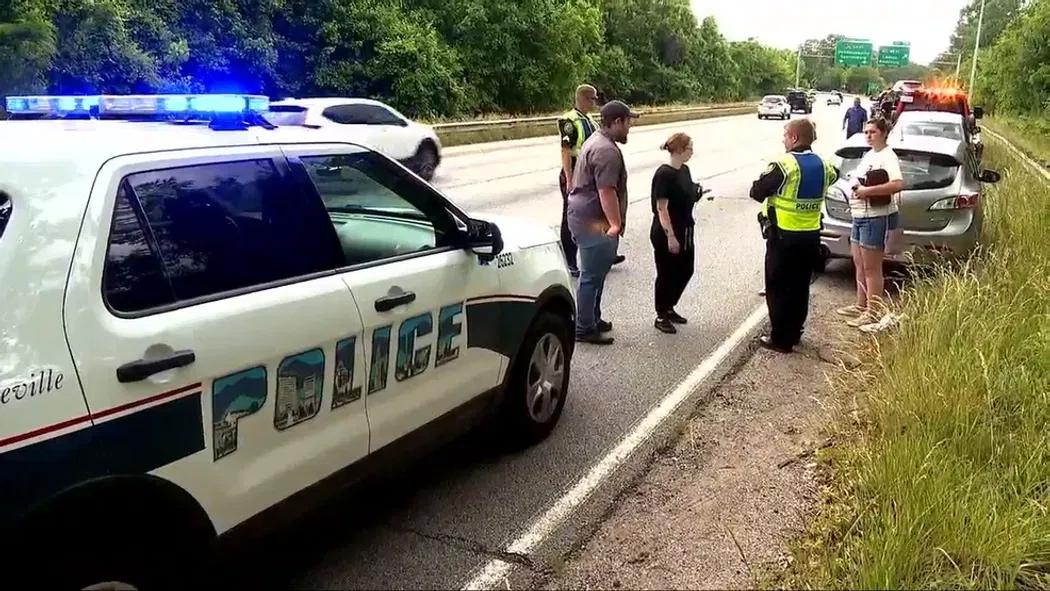 Three military veterans reportedly helped nab an alleged serial bank robber in North Carolina who was driving the wrong way down an interstate.