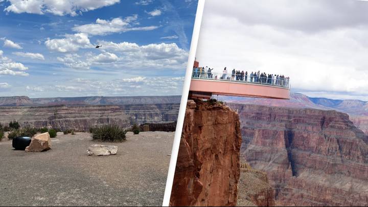 The 33-year-old man fell in the Grand Canyon while touring and walking across its viewing platform.