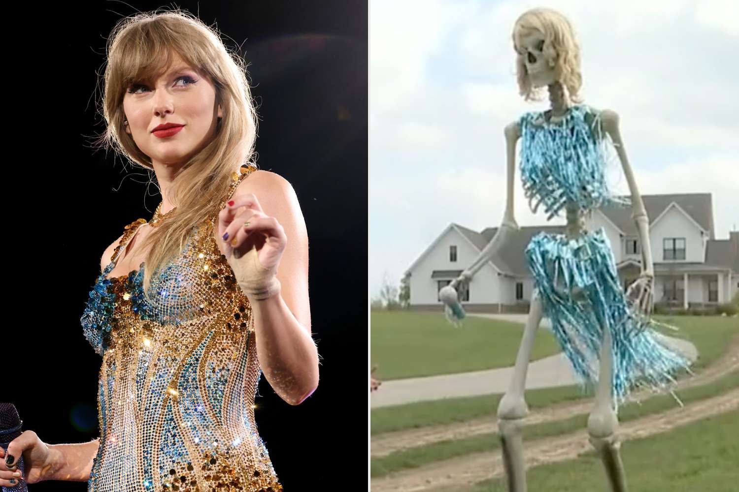 A Taylor Swift Halloween skeleton was stolen in a home in Minneapolis. (Photo: People Magazine)