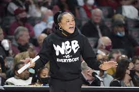 South Carolina coach Dawn Staley criticizes an NCAA review and states that Black women were unfairly blamed. (Photo: Philadelphia Inquirer)