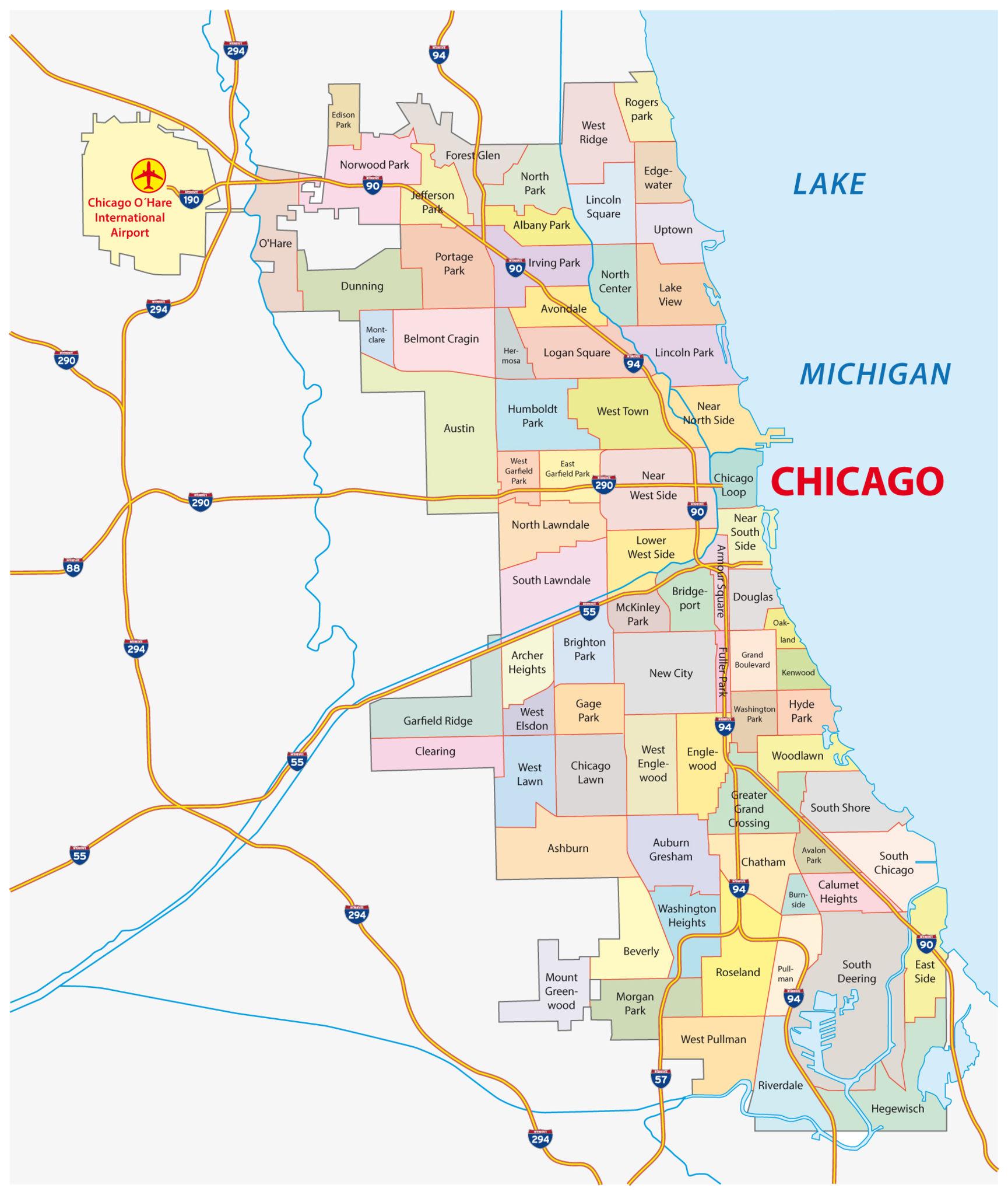 Chicago neighborhoods that are deemed dangerous. (Photo: Chicago maps)